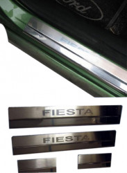 Накладки на пороги дверей Fiesta 08- 5дв.ALU FROST 081205